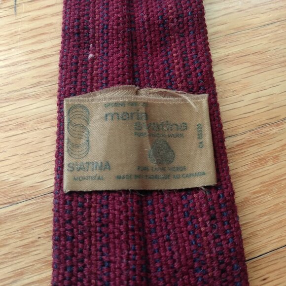 Vintage Handwoven Pure Wool Tie Maria Svatina Made in Canada - Picture 6 of 12